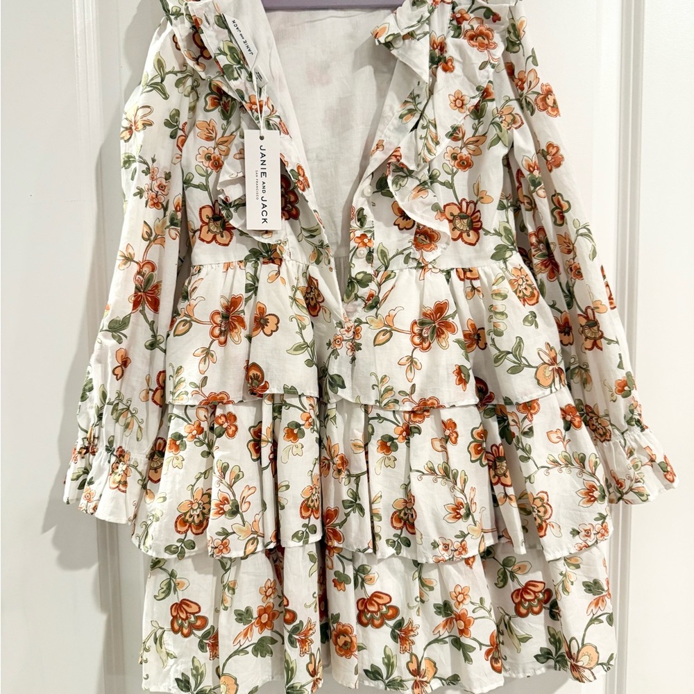 Floral Ruffle Kids Dress - Picture 2 of 3